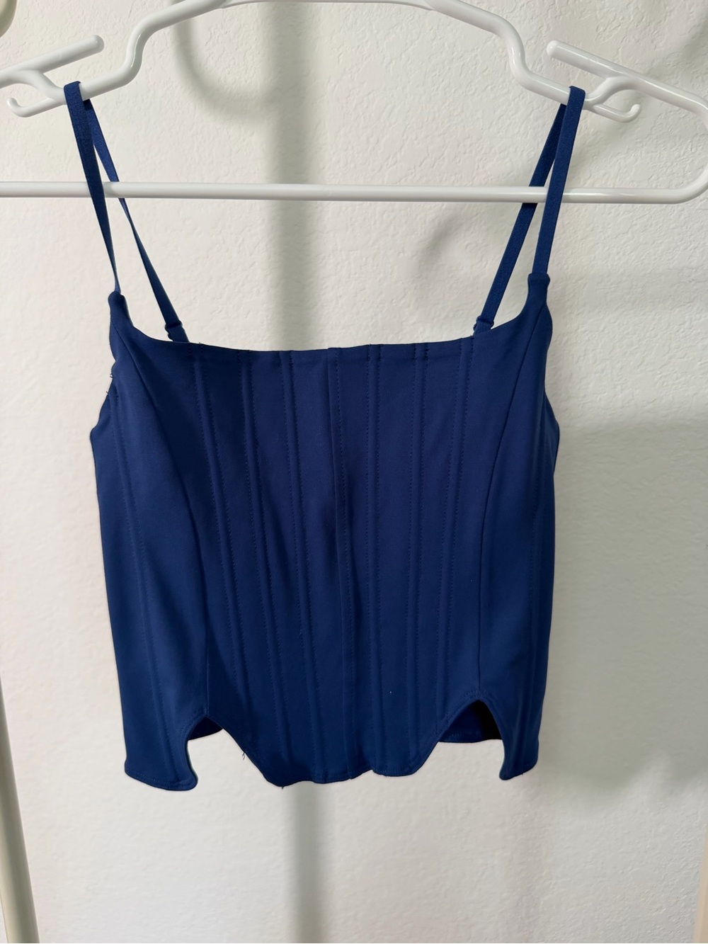 ReoRia Navy Blue Corset-Style Camisole Top